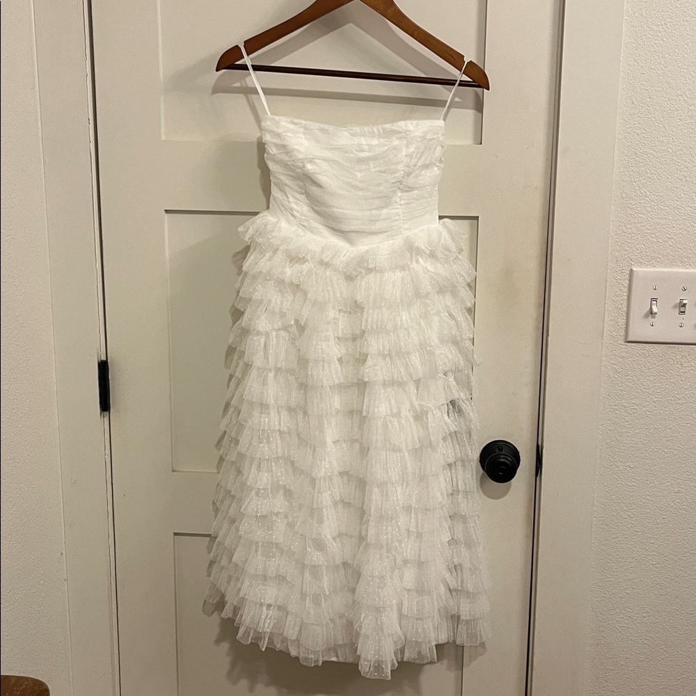 Strapless Lulu's Ivory Textured Dress